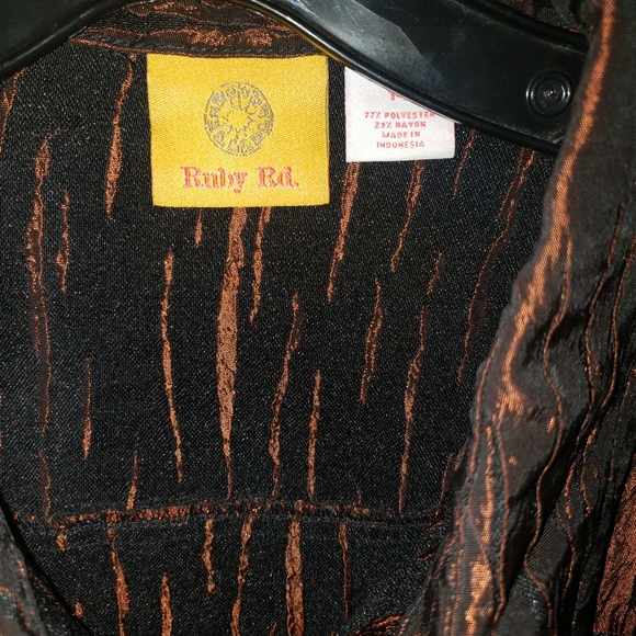 Size 14 Ruby Rd Metallic Bronze Jacket women's dressy coat 1x - Picture 2 of 6